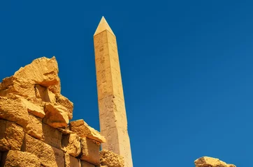 Foto op Plexiglas Ancient Obelisk with hieroglyphs at Karnak Temple, Egypt, Luxor © KAL'VAN