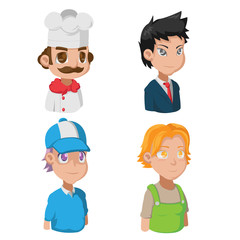 Cartoon Avatar Job Character Cute Vector