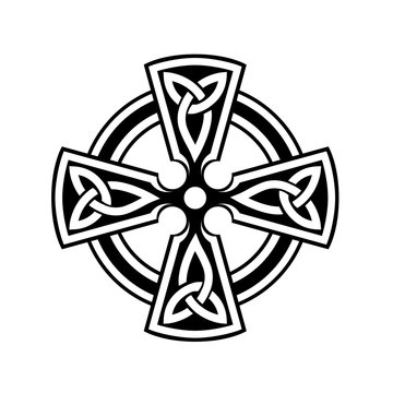 Celtic cross symbol on white background