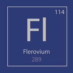 Obraz premium Flerovium Fl chemical element icon- vector illustration