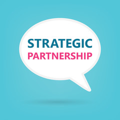 strategic partnership written on speech bubble- vector illustration
