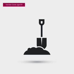 Shovel icon. Simple gardening element illustration. Vector symbol design from agriculture collection. Can be used in web and mobile.