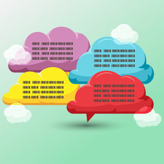 Cloud Color Info Graphic Template Vector