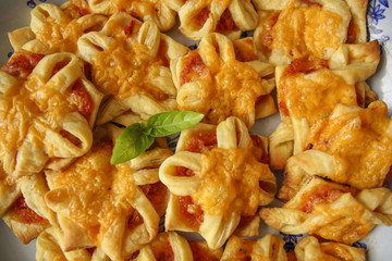 pastry with cheese and tomato
