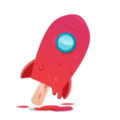 Red Rocket Ice Cream Design Vector