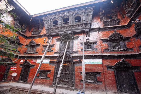 Kathmandu, Nepal - February 8, 2017: The Palace of the living goddess Royal Kumari