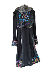 Rückansicht Strickmantel - Ethnokleidung - Folklore