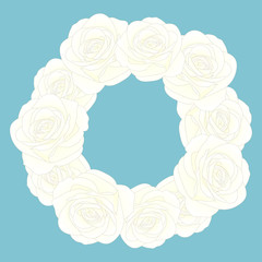 White Rose Flower Wreath