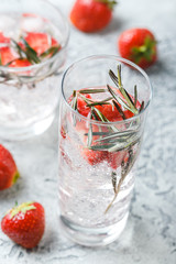 Strawberry and rosemary drink