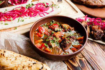 variety of Georgian dishes and snacks