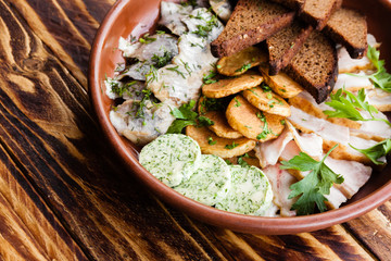 variety of Georgian dishes and snacks