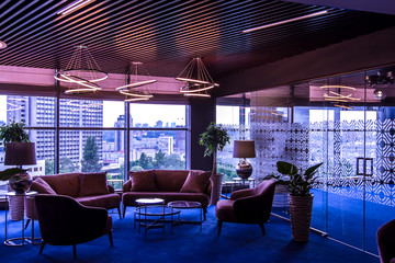 interior of a modern office. furniture in the office of the company.
