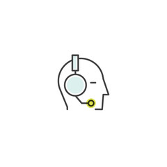 Vector Icon Style Illustration of About Us, Contact Us, Join Our Team, Bio Link, Information Page, Human Profile with Headphones,  Consulting, Call Centre, Isolated Web Element