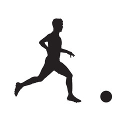 Football player isolated vector silhouette. Side view. Soccer, team sport
