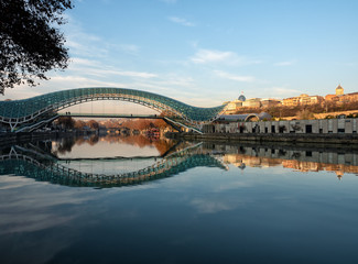 Bridge of Peace over Kura river, Tbilisi, Georgia - 215227574