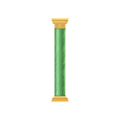 Green antique column vector Illustration on a white background