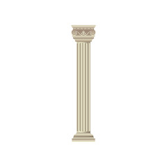 Classic marble antique white column vector Illustration on a white background
