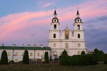 Orthodox Cathedral of the Holy Spirit at sunset, Minsk, Belarus