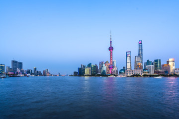 Naklejka premium city skyline in shanghai china