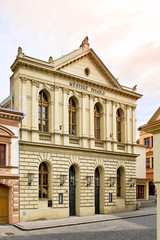 Fototapeta na wymiar Town theatre in Zatec town. Czech Republic.