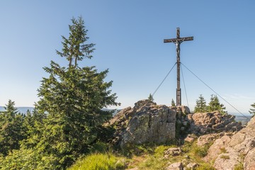 Obraz premium Gipfel des großen Rachel im Bayerischen Wald, Deutschland