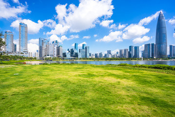 city skyline in shenzhen china