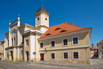 Fototapeta premium Jewish synagogue in Zatec town. Czech Republic.