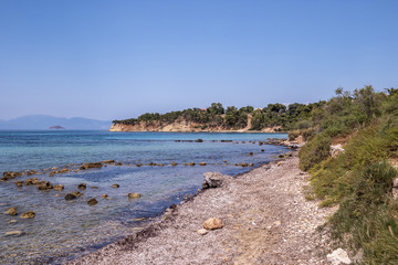 Fototapeta na wymiar Kolona Beach on the Island of Aegina in Greece