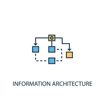 Information Architecture Concept 2 Colored Line Icon. Simple Yellow And Blue Element Illustration. Information Architecture Concept Outline Symbol Design From Ecommerce Set