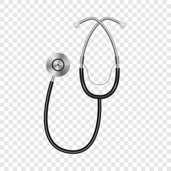 Stethoscope mockup. Realistic illustration of stethoscope vector mockup for on transparent background