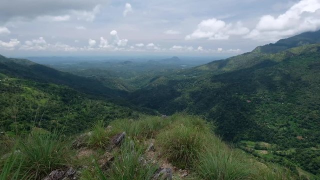 Panoramic view of idyllic mountain scenery in Sri lanka. Hills of mini Adams peak