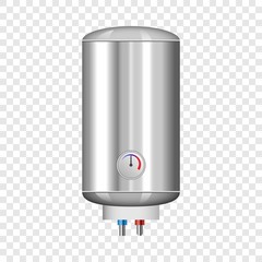 Boiler mockup. Realistic illustration of boiler vector mockup for on transparent background