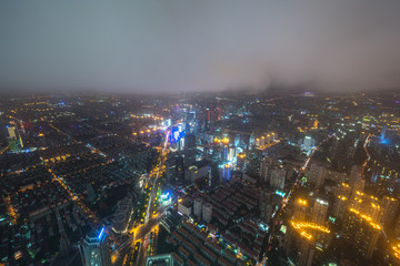Fototapeta premium panoramic city skyline in shanghai china