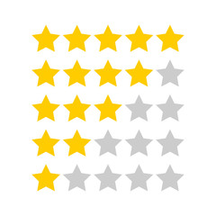 5 stars rating icon vector illustration. Isolated badge for website or app 