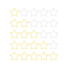5 stars rating icon vector illustration. Isolated badge for website or app 