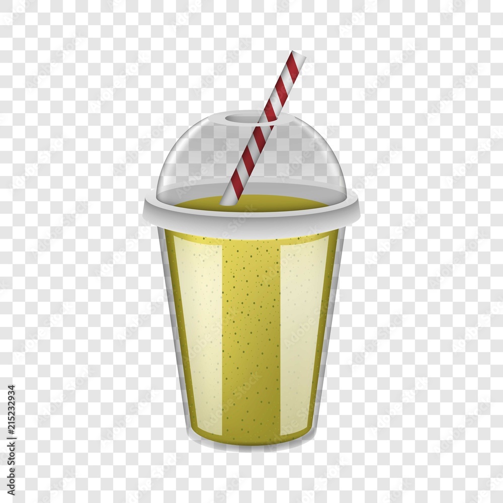 Canvas Prints plastic cup yellow smoothie mockup. realistic illustration of plastic cup yellow smoothie vector moc