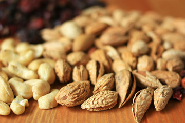 Fried almonds on a table