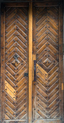 The texture of the door in the old house