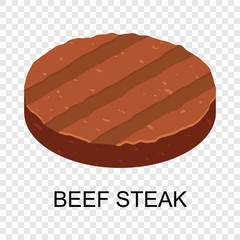 Beef steak icon. Isometric of beef steak vector icon for on transparent background