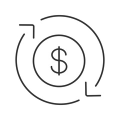Dollar currency exchange linear icon
