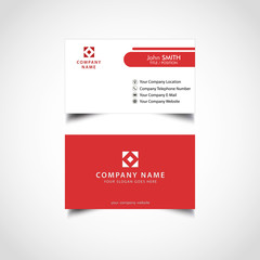 Simple Red Business Card Template, Vector, Illustration, Eps File