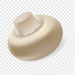 Fresh champignon mockup. Realistic illustration of fresh champignon vector mockup for on transparent background