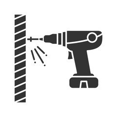 Portable electric screwdriver glyph icon