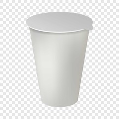 Plastic pot mockup. Realistic illustration of plastic pot vector mockup for on transparent background