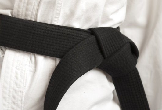 black belt closeup knot