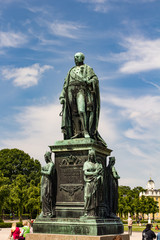 Fototapeta premium Monument in front of the palace of Karlsruhe, Germany