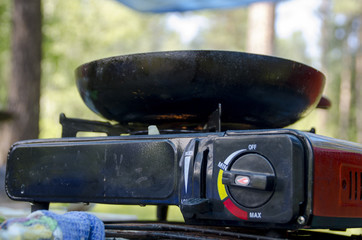 Cooking food in the open air