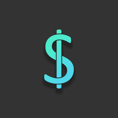 Dollars sign and USD symbol icon. Colorful logo concept with sof