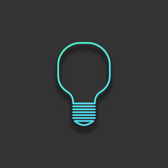 Light lamp icon. Colorful logo concept with soft shadow on dark
