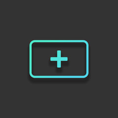 First aid box. simple icon. Colorful logo concept with soft shad